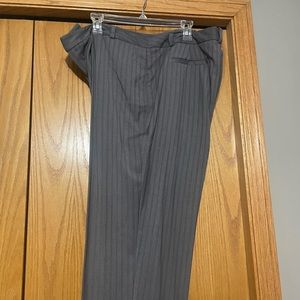 Gray, pinstripe cropped pants
